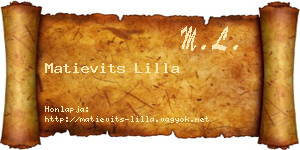 Matievits Lilla névjegykártya